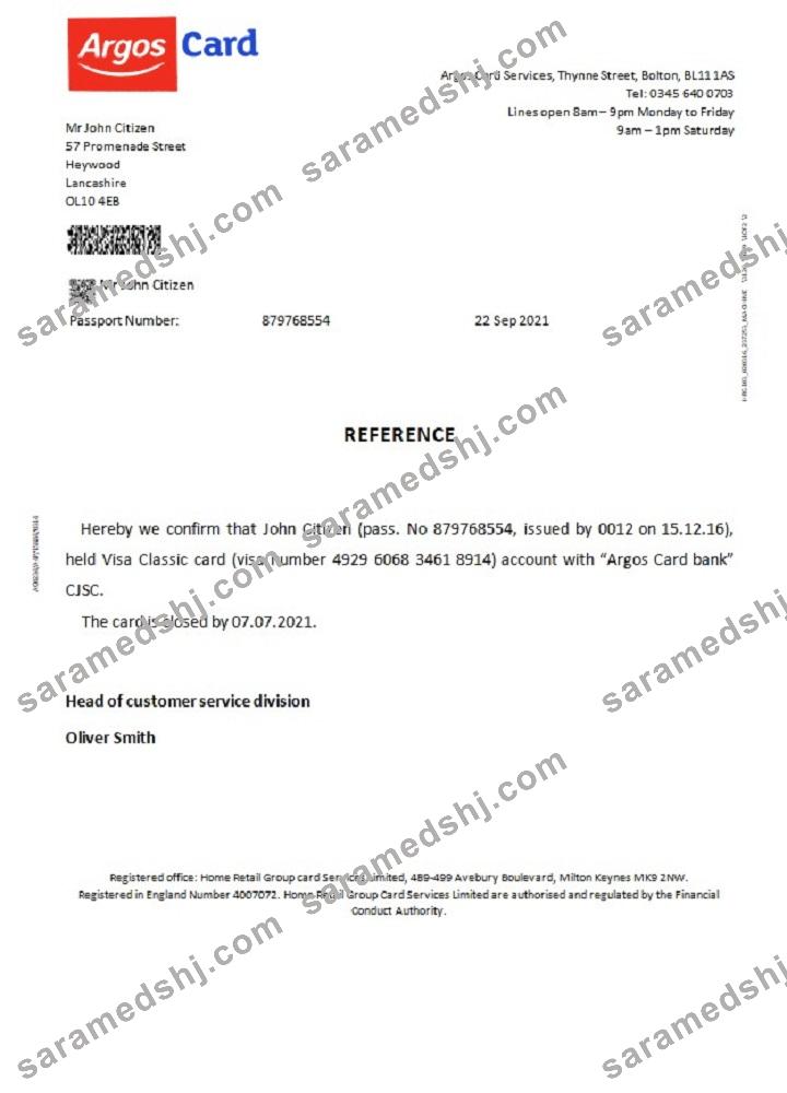 United Kingdom_Argos Card_closure reference